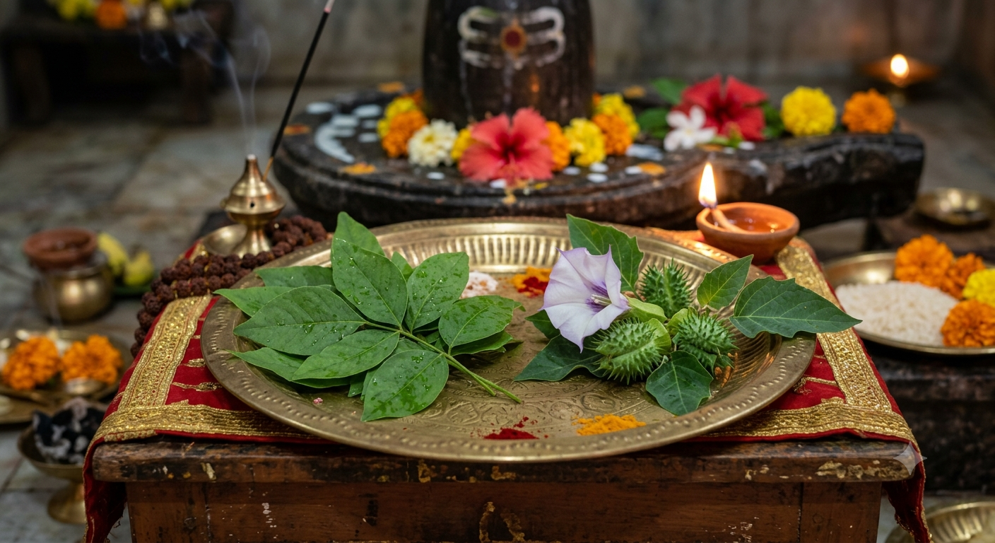🌿 11 Bilva Patra & Dhatura